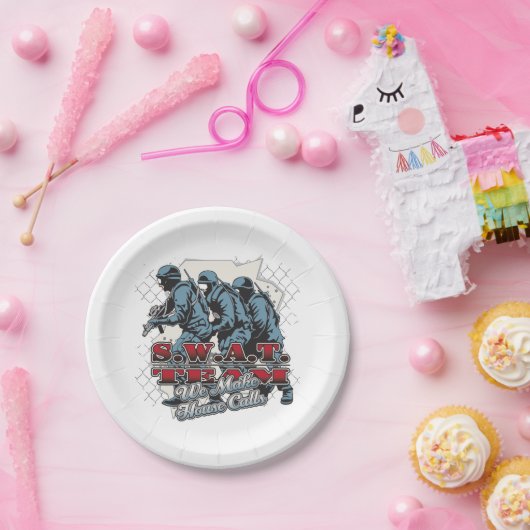 SWAT-Team-Hausbesuche Pappteller (Party)
