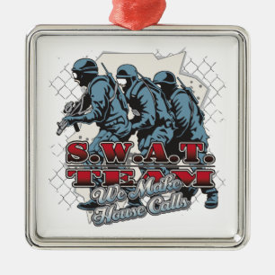 SWAT-Team-Hausbesuche Silbernes Ornament