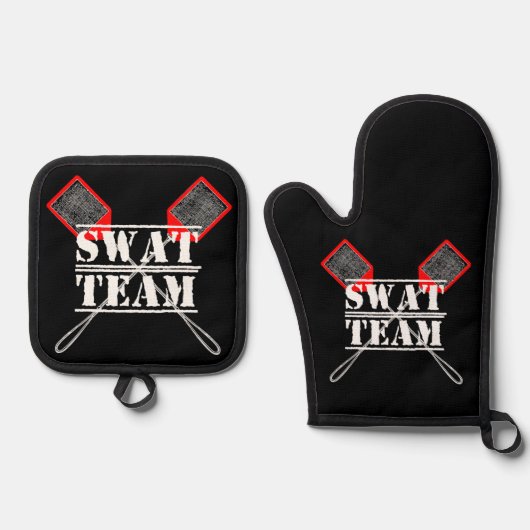 SWAT Team Oven Mitt und Pot Holder Ofenhandschuh & Topflappen-Set (Vorderseite)