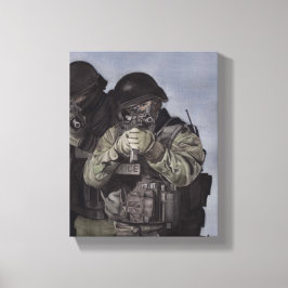 SWAT Team Police Original Kunst auf Leinwand druck