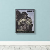 SWAT Team Police Print Original Watercolor Miranda Leinwanddruck (Insitu (Holzboden))