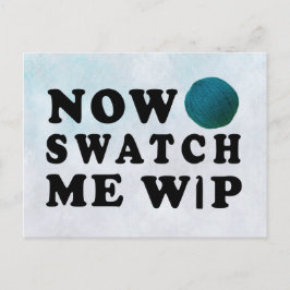 Swatch Me WIP Crochet Aquamarines Garnhandwerk Postkarte