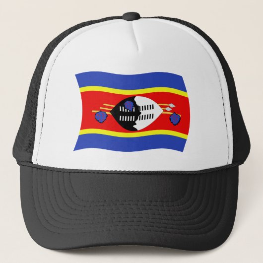 Swaziland Flag Hat Truckerkappe (Vorderseite)