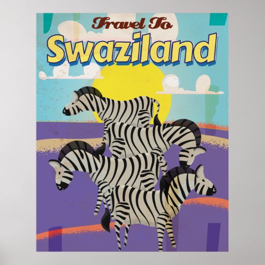 Swaziland Vintage Travel Poster. Poster (Vorne)
