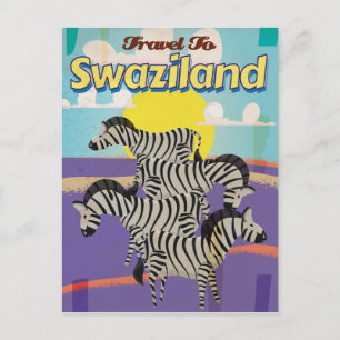 Swaziland Vintage Travel Poster Postkarte