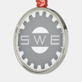 SWE (Gesellschaft der Frauen-Ingenieure) graue Ornament Aus Metall (Links)