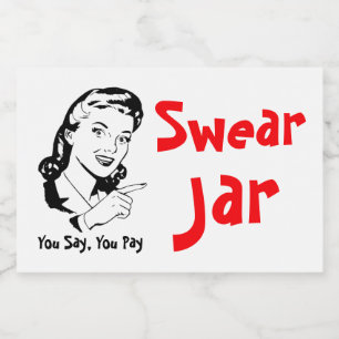 Swear Jar Gag Geschenk Lebensmitteletikett