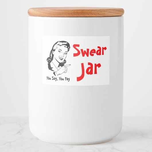 Swear Jar Gag Geschenk Lebensmitteletikett (Vorderseite)