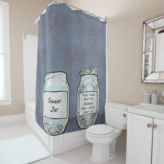 Swear Jar und Chicken Jar Duschvorhang (Beispiel)
