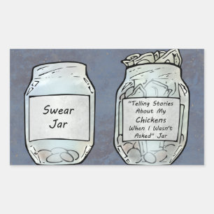 Swear Jar und Chicken Jar Rechteckiger Aufkleber