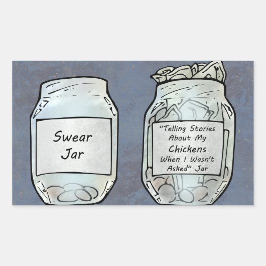 Swear Jar und Chicken Jar Rechteckiger Aufkleber (Vorderseite)