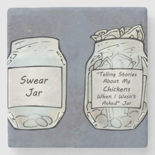 Swear Jar und Chicken Jar Steinuntersetzer
