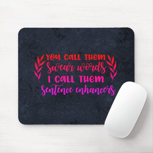 Swear Words Black Mousepad (Mit Mouse)