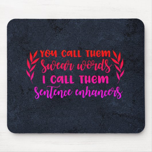 Swear Words Black Mousepad (Vorne)