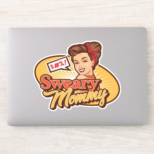 Sweary Mommy Original Logo Die Aufkleber schneiden (Computer)