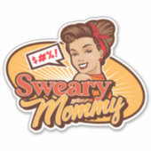 Sweary Mommy Original Logo Die Aufkleber schneiden (Vorderseite)