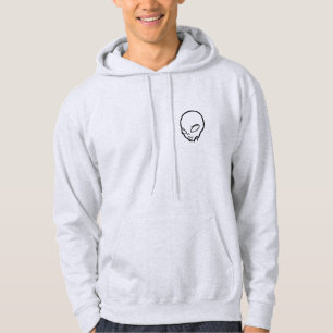 Sweat an Kapuze mit alienkopf grau klar Hoodie