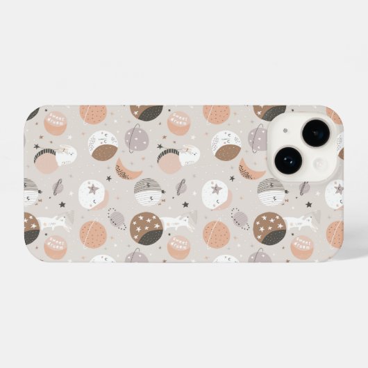 Sweat Dream Bunnies im Weltraummuster iPhone Hülle (Rückseite (Horizontal))