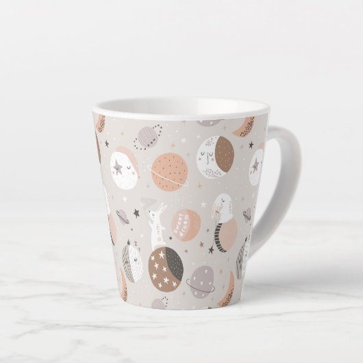 Sweat Dream Bunnies im Weltraummuster Milchtasse (Rechte Ecke)