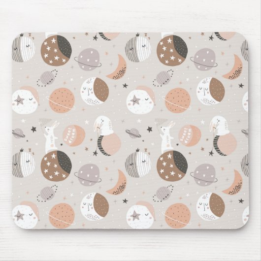 Sweat Dream Bunnies im Weltraummuster Mousepad (Vorne)