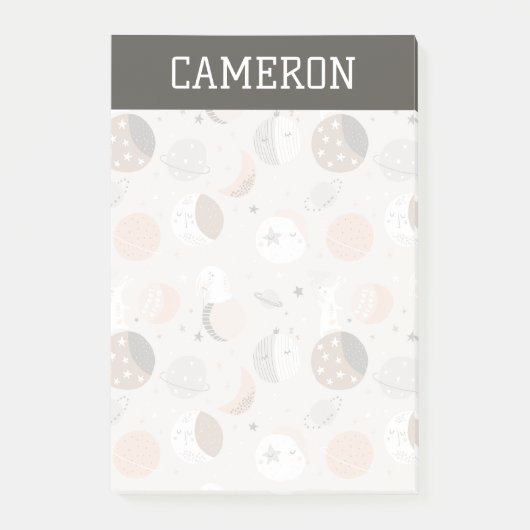 Sweat Dream Bunnies im Weltraummuster Post-it Klebezettel (Vorderseite)