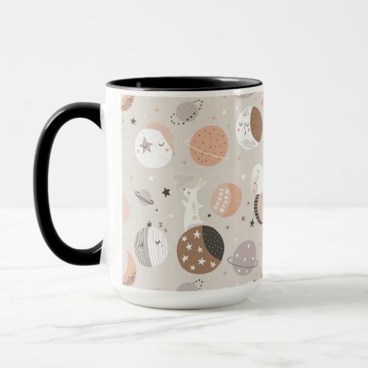 Sweat Dream Bunnies im Weltraummuster Tasse (Links)