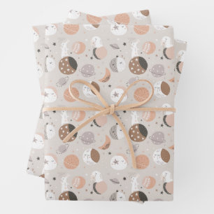 Sweat Dream Bunnies In Space Pattern Geschenkpapier Set