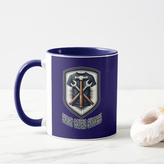 Sweat Equals Success Worker Design Tasse (Mit Donut)