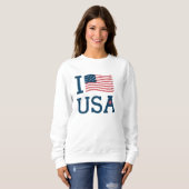 Sweat Frau Blanc Basic I Love die USA Sweatshirt (Vorne ganz)