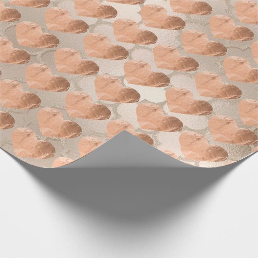 Sweat Heart Blush Pink Rose Gold Ivory Pearl Geschenkpapier (Ecke)