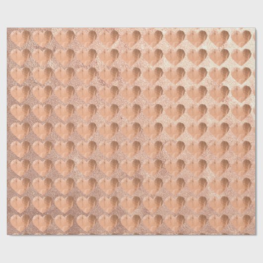 Sweat Heart Blush Rose Gold Kupfer Metallic Geschenkpapier (Flach)