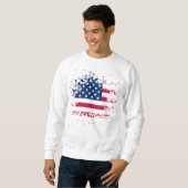 Sweat Mann Blanc Basic die USA Flag Sweatshirt (Vorne ganz)