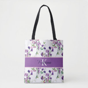 Sweat Pea Mit Monogramm Tote Bag Tasche