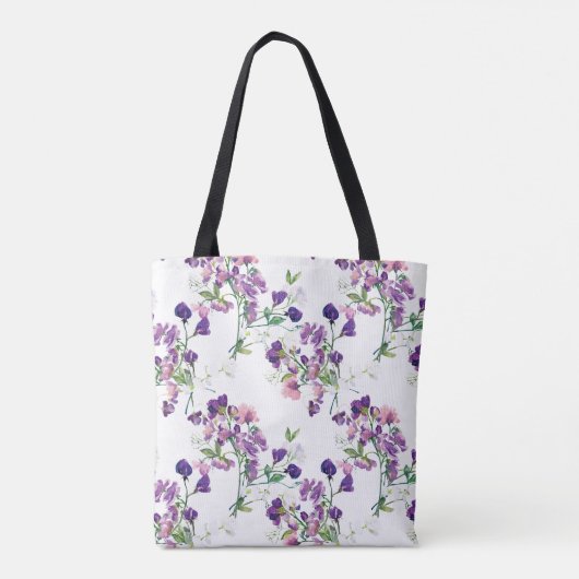 Sweat Pea Mit Monogramm Tote Bag Tasche (Rückseite)