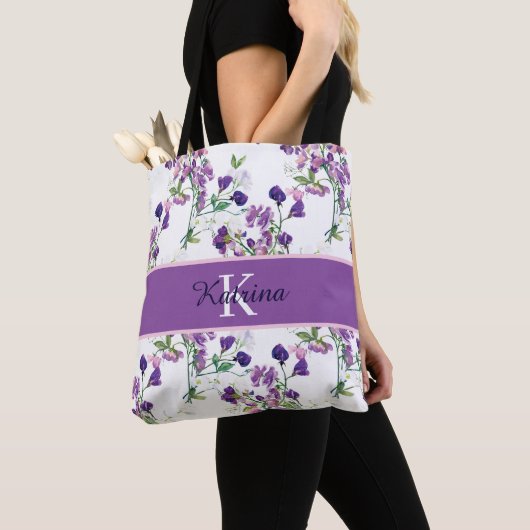 Sweat Pea Mit Monogramm Tote Bag Tasche (Von Nahem)