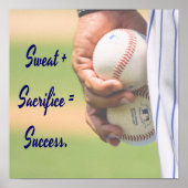Sweat plus Opfer gleicht Erfolg BASEBALL Poster (Vorne)
