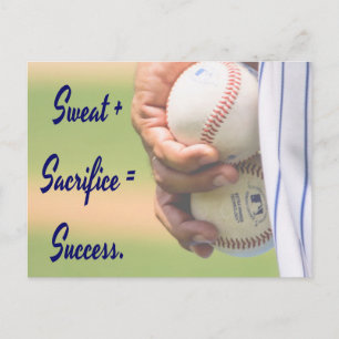 Sweat plus Opfer gleicht Erfolg BASEBALL Postkarte