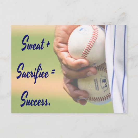 Sweat plus Opfer gleicht Erfolg BASEBALL Postkarte (Vorderseite)