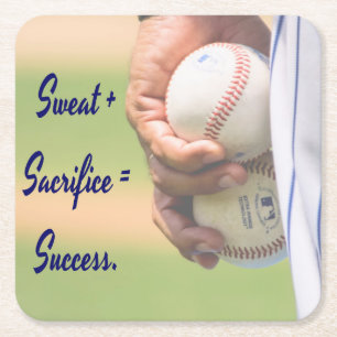 Sweat plus Opfer gleicht Erfolg BASEBALL Rechteckiger Pappuntersetzer