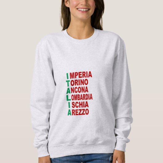 Sweat Shirt Women Cendre TOURISM ITALIEN (Vorderseite)