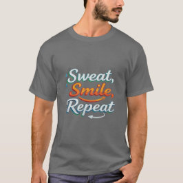 Sweat Smile Repeat Fitness Motivation  T-Shirt