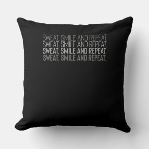Sweat Smile Repeat Fitness Workout Motivation Kissen