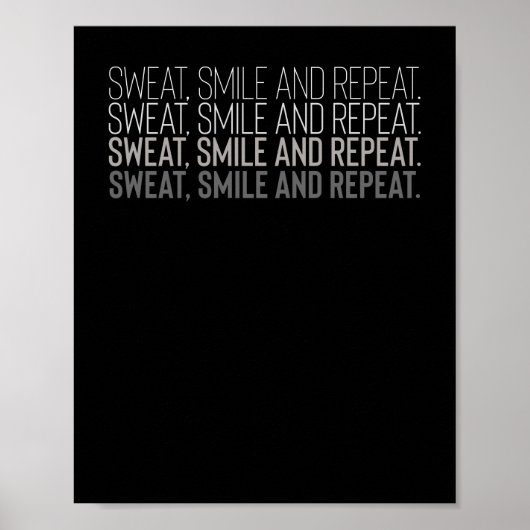 Sweat Smile Repeat Fitness Workout Motivation Poster (Vorne)