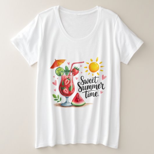 Sweat Summertime  Große Größe T-Shirt (Design vorne)