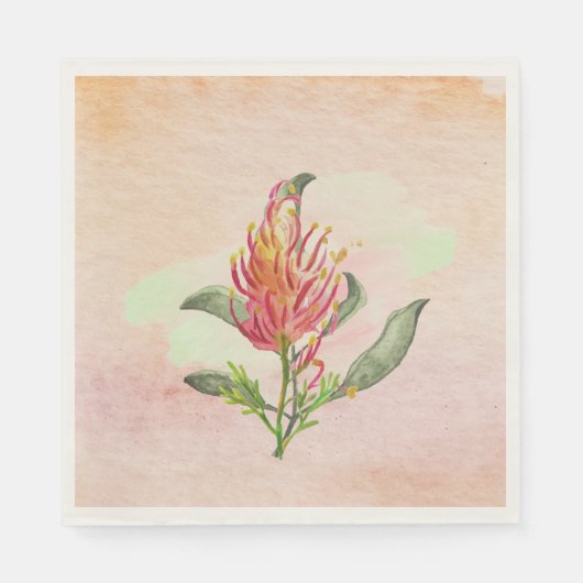 Sweater Aquarellhintergrund Rosa Blumen Moderne Serviette (Vorderseite)