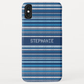 Sweater Blue Strip Weihnachten Personalisiert Case-Mate iPhone Hülle (Rückseite)