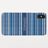 Sweater Blue Strip Weihnachten Personalisiert Case-Mate iPhone Hülle (Rückseite (Horizontal))