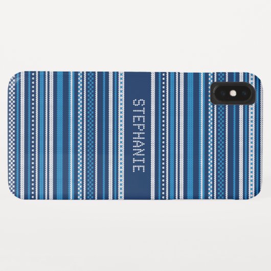 Sweater Blue Strip Weihnachten Personalisiert Case-Mate iPhone Hülle (Rückseite (Horizontal))