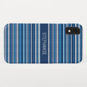 Sweater Blue Strip Weihnachten Personalisiert Case-Mate iPhone Hülle (Rückseite (Horizontal))