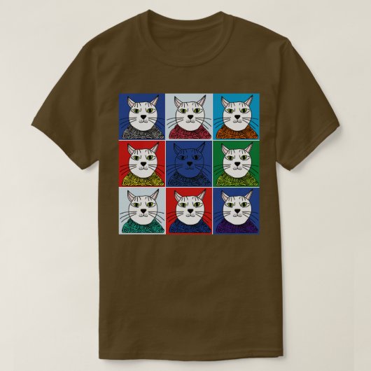 Sweater Cat Portrait Graphic T-Shirt (Design vorne)